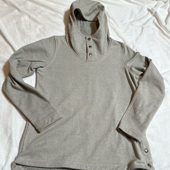The North Face Gray Cowl Neck Side Button Pullover Hoodie Size Small Women's - Picture 1 of 13